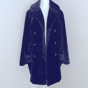 Davis of Boston black true vintage fur pea coat